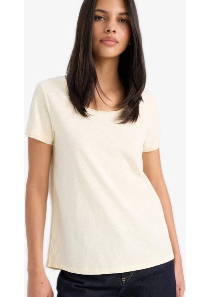 Regular Fit Yuvarlak Yaka Basic Düz Kısa Kollu Tişört K1508AZ25SM