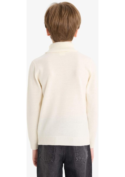 Erkek Çocuk Okul Yarım Balıkçı Yaka Triko Kazak F3737A825AU