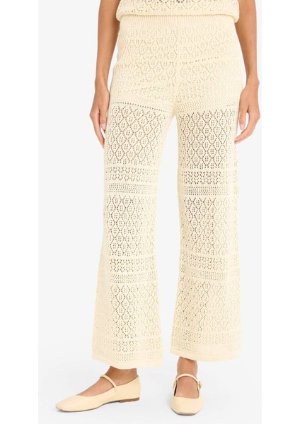 Wide Leg Geniş Paça Ajur Triko Pantolon F3777AX25SM