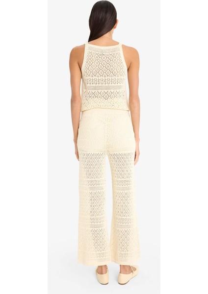 Wide Leg Geniş Paça Ajur Triko Pantolon F3777AX25SM