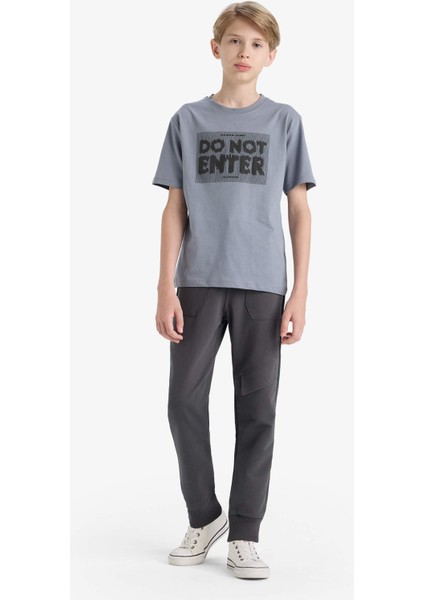 Erkek Çocuk Bisiklet Yaka Baskılı Kısa Kollu Tişört F3765A825AU