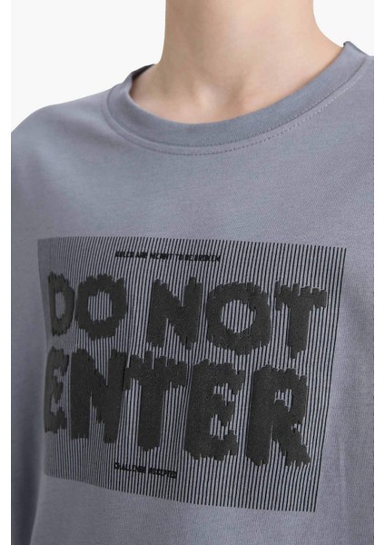 Erkek Çocuk Bisiklet Yaka Baskılı Kısa Kollu Tişört F3765A825AU