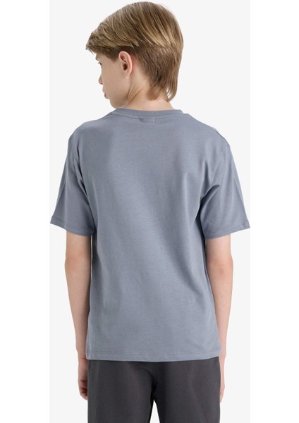 Erkek Çocuk Bisiklet Yaka Baskılı Kısa Kollu Tişört F3765A825AU