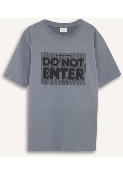 Erkek Çocuk Bisiklet Yaka Baskılı Kısa Kollu Tişört F3765A825AU