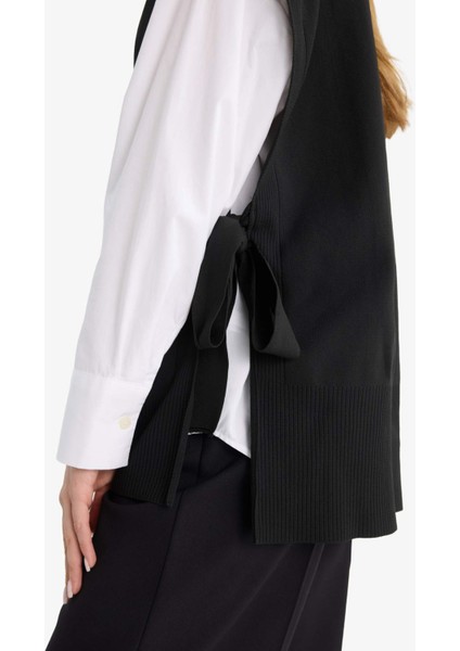 V Yaka Yandan Bağlamalı Triko Süveter F1100AX25AU