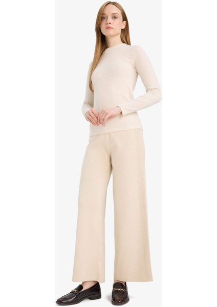 Wide Leg Geniş Bol Paça Triko Pantolon F1102AX25AU