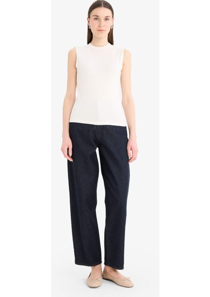 Regular Fit Fitilli Kaşkorse Basic Düz Kolsuz Tesettür Tunik F3610AX25SM