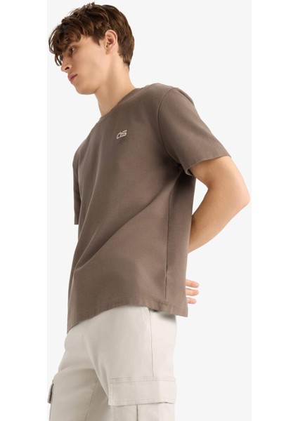 Regular Fit Bisiklet Yaka Baskılı Kısa Kollu Tişört F3472AX25AU