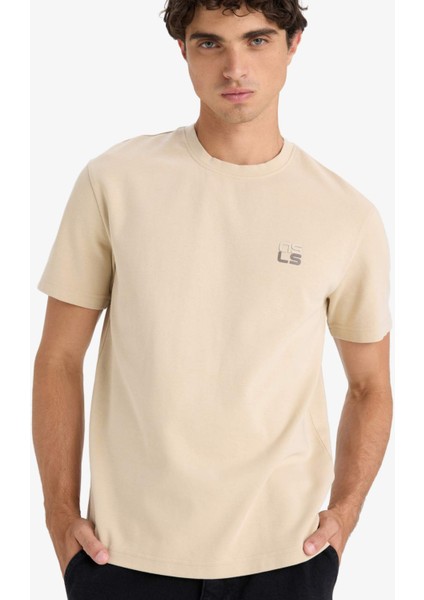 Regular Fit Bisiklet Yaka Baskılı Kısa Kollu Tişört F3472AX25AU