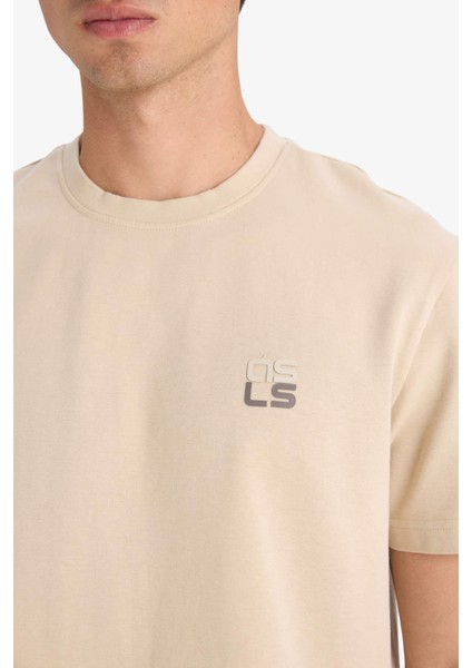 Regular Fit Bisiklet Yaka Baskılı Kısa Kollu Tişört F3472AX25AU