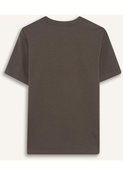 Regular Fit Bisiklet Yaka Baskılı Kısa Kollu Tişört F3472AX25AU