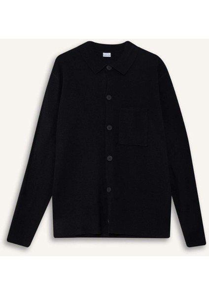 Standart Fit Polo Yaka Düğmeli Ön Cep Detaylı Triko Hırka F3720AX25WN