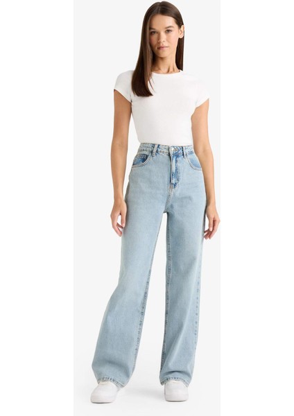90's Wide Leg Yüksek Bel Uzun Jean Pantolon F3709AX25WN