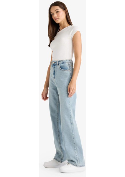 90's Wide Leg Yüksek Bel Uzun Jean Pantolon F3709AX25WN