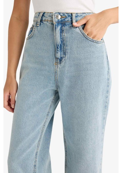 90's Wide Leg Yüksek Bel Uzun Jean Pantolon F3709AX25WN