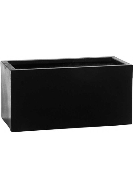 Balcony M Siyah Fiberstone Saksı