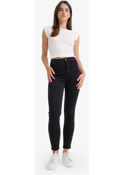 Yüksek Bel Bilek Boy Jean Pantolon B7498AX25AU
