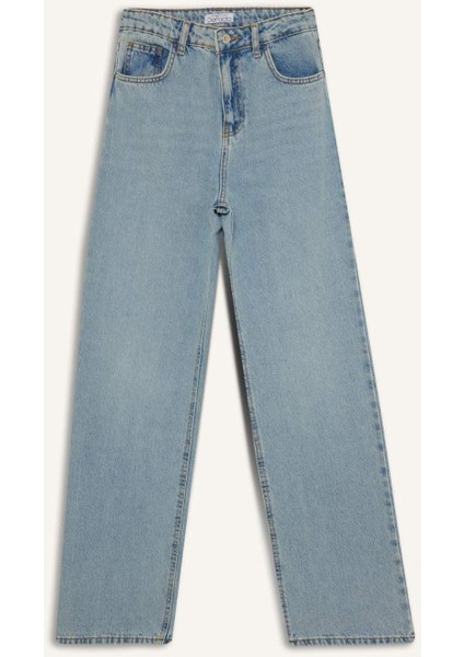 90's Wide Leg Yüksek Bel Uzun Jean Pantolon F3709AX25WN