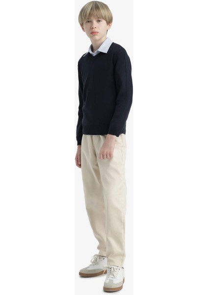 Erkek Çocuk Okul V Yaka Triko Kazak F3733A825AU