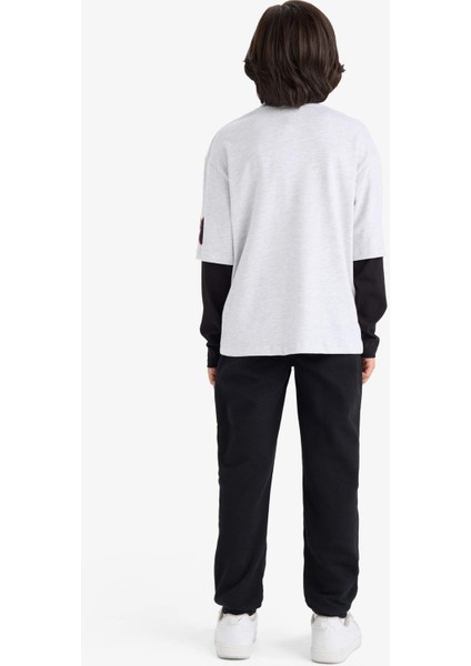 Erkek Çocuk 2'li Takım Baskılı Sweatshirt Eşofman Altı F2494A825AU