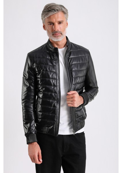 Yamal Erkek Hakiki Şişme Deri Mont modelleri