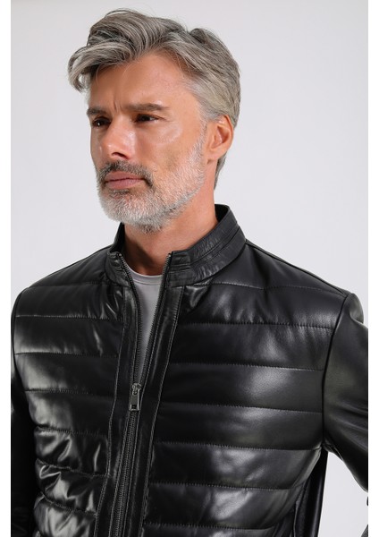 Yamal Erkek Hakiki Şişme Deri Mont