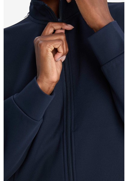 Fit Slim Fit Dar Kesim Dik Yaka İçi Yumuşak Tüylü Fermuarlı Hırka F3844AX25AU