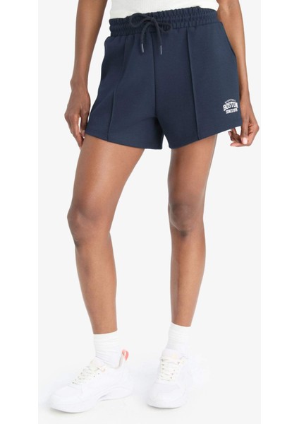 Fit Beli Lastikli Beyaz Sporcu Şort F3266AX25SM