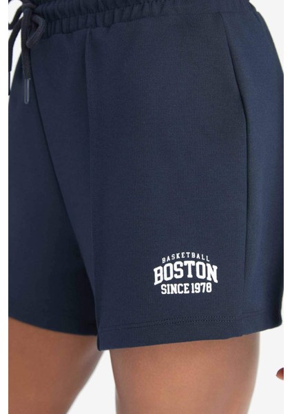 Fit Beli Lastikli Beyaz Sporcu Şort F3266AX25SM