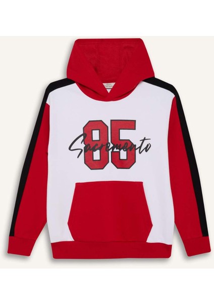 Erkek Çocuk 2'li Takım Kapüşonlu Baskılı Sweatshirt Eşofman Altı F2505A825AU