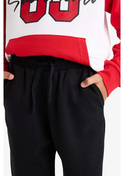 Erkek Çocuk 2'li Takım Kapüşonlu Baskılı Sweatshirt Eşofman Altı