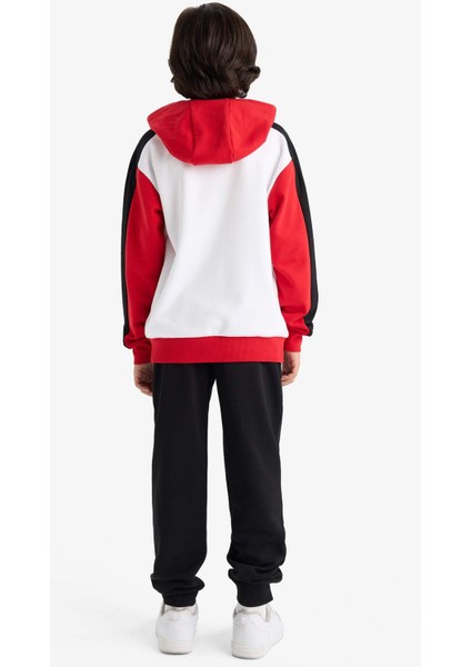 Erkek Çocuk 2'li Takım Kapüşonlu Baskılı Sweatshirt Eşofman Altı