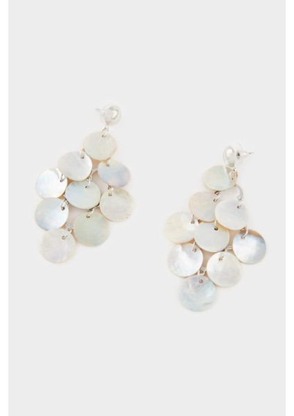 Kadın Silver Pullu Kolye Küpe Seti F3976AXNS