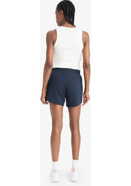 Fit Beli Lastikli Beyaz Sporcu Şort F3266AX25SM