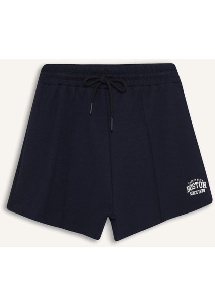 Fit Beli Lastikli Beyaz Sporcu Şort F3266AX25SM