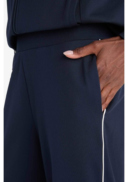 Fit Wide Leg Geniş Paça Cepli Biyeli Standart Boy İçi Yumuşak Tüylü Sporcu Pantolon