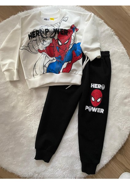 Spiderman Örümcek Adam Blackwhite 2 Iplik Kumaş Erkek Çocuk Alt Üst Takım Süper Kalite fırsatları