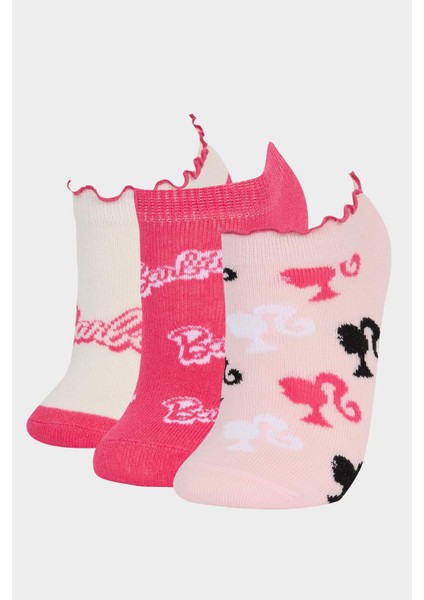 Kız Çocuk Barbie 3'lü Pamuklu Patik Çorap F4198A8NS