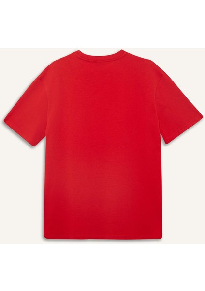 %100 Pamuk Regular Fit Bisiklet Yaka Atatürk Baskılı Kısa Kollu Tişört F3569AX25SM