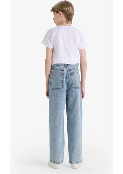 Erkek Çocuk Loose Fit Düz Paça Jean Pantolon F3379A825AU