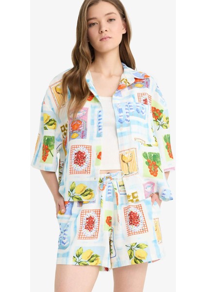 Coool A Kesim Normal Bel Kısa Paça Flamlı Pamuk Şort F2544AX25SM