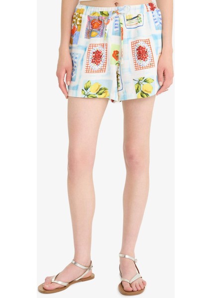 Coool A Kesim Normal Bel Kısa Paça Flamlı Pamuk Şort F2544AX25SM