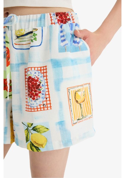 Coool A Kesim Normal Bel Kısa Paça Flamlı Pamuk Şort F2544AX25SM