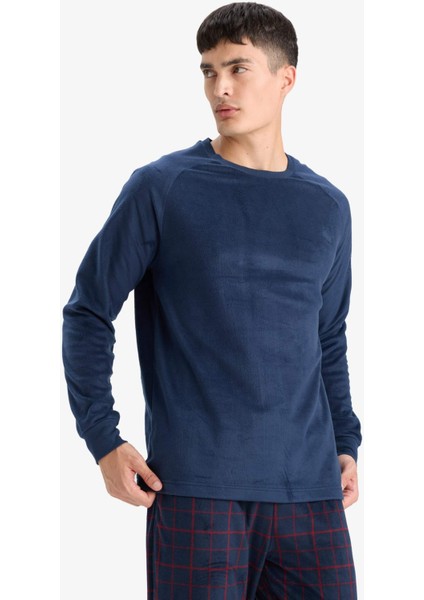 Pijama Takımı Polar Uzun Kollu Üst Kareli Uzun Alt C6117AX25WN