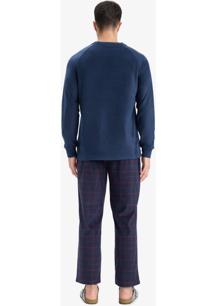 Pijama Takımı Polar Uzun Kollu Üst Kareli Uzun Alt C6117AX25WN