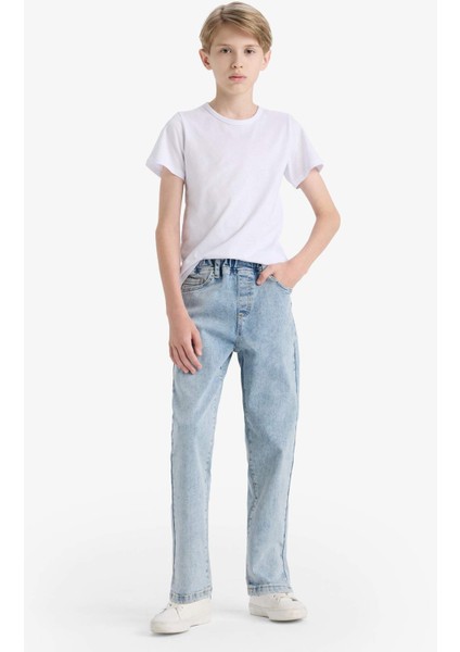 Erkek Çocuk Balloon Fit Düz Paça Jean Pantolon F3378A825AU