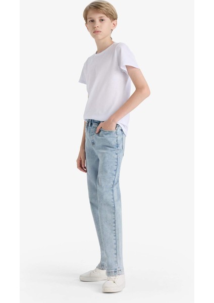 Erkek Çocuk Balloon Fit Düz Paça Jean Pantolon F3378A825AU