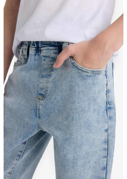 Erkek Çocuk Balloon Fit Düz Paça Jean Pantolon F3378A825AU