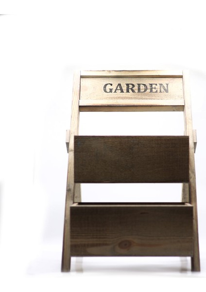 Iki Katlı Ahşap Saksı