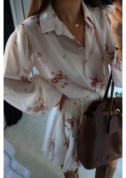Çiçek Desenli Gömlek Etek Takım fiyatları